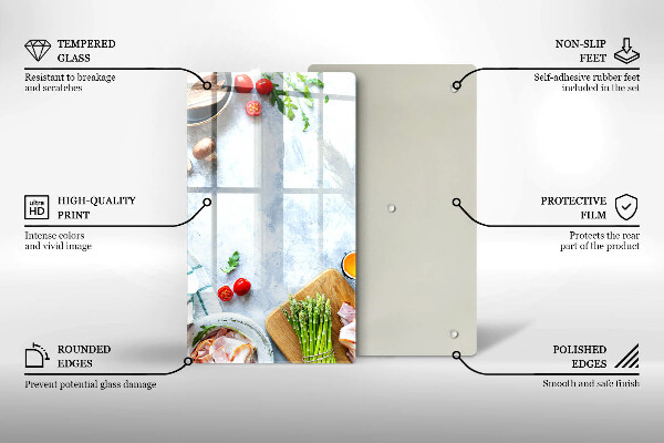 Glass worktop saver Ingredients in the kitchen