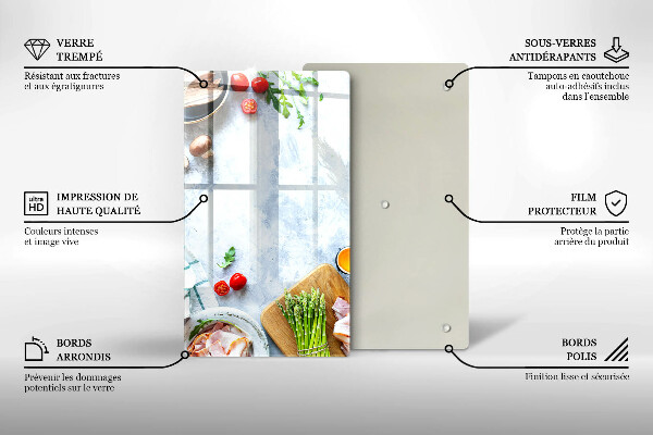 Glass worktop saver Ingredients in the kitchen