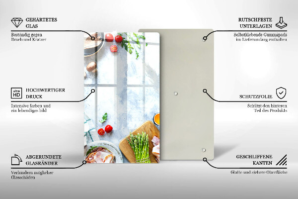 Glass worktop saver Ingredients in the kitchen