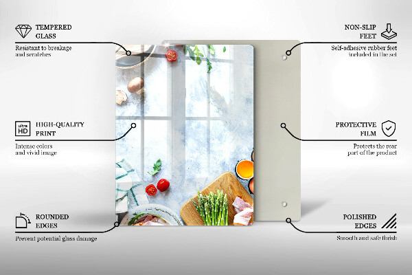 Glass worktop saver Ingredients in the kitchen