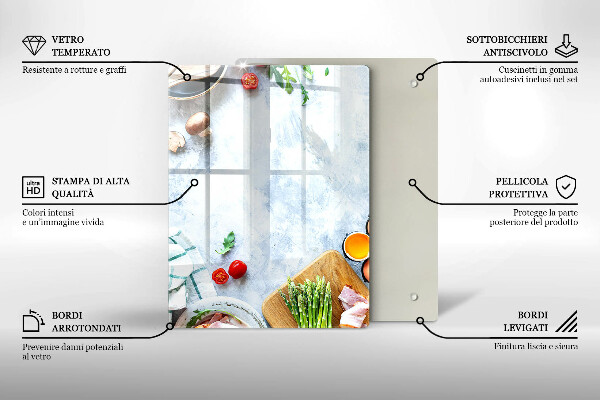 Glass worktop saver Ingredients in the kitchen