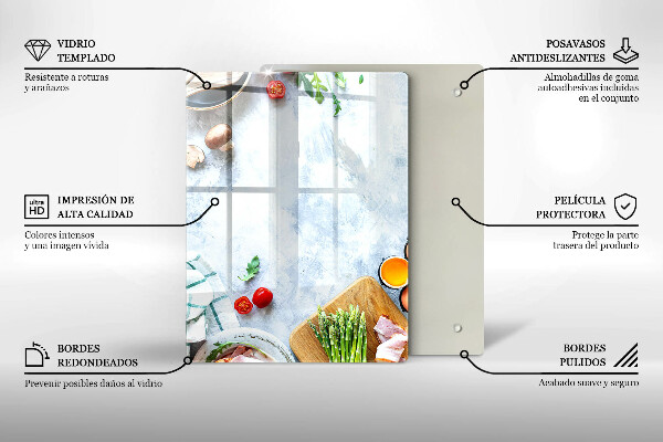 Glass worktop saver Ingredients in the kitchen