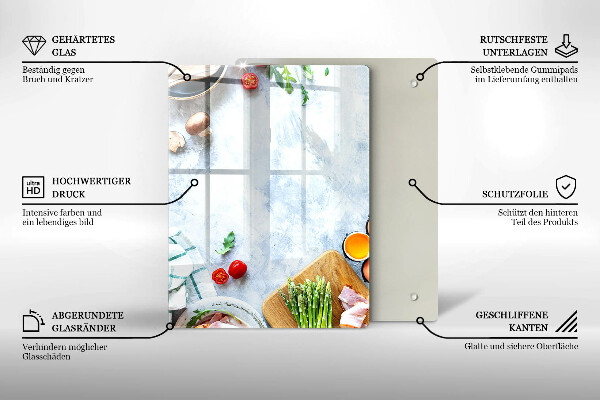 Glass worktop saver Ingredients in the kitchen