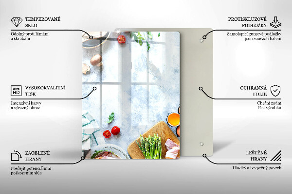 Glass worktop saver Ingredients in the kitchen