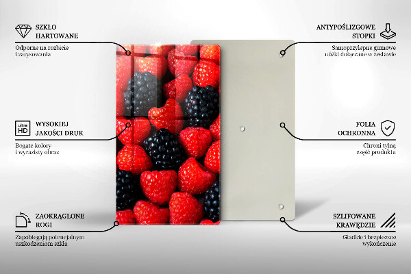 Glass worktop saver Raspberries and blackberries