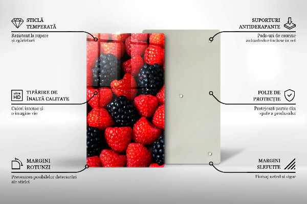 Glass worktop saver Raspberries and blackberries