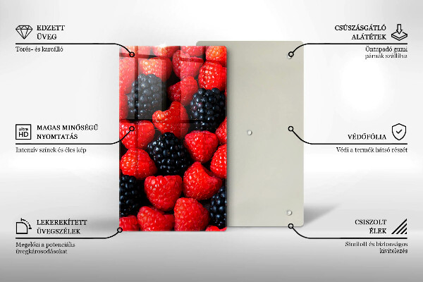 Glass worktop saver Raspberries and blackberries