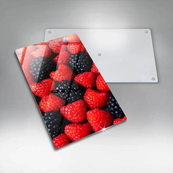 Glass worktop saver Raspberries and blackberries