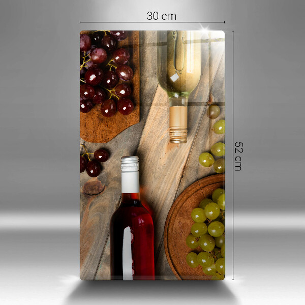 Glass worktop saver Bottles of wine and grapes