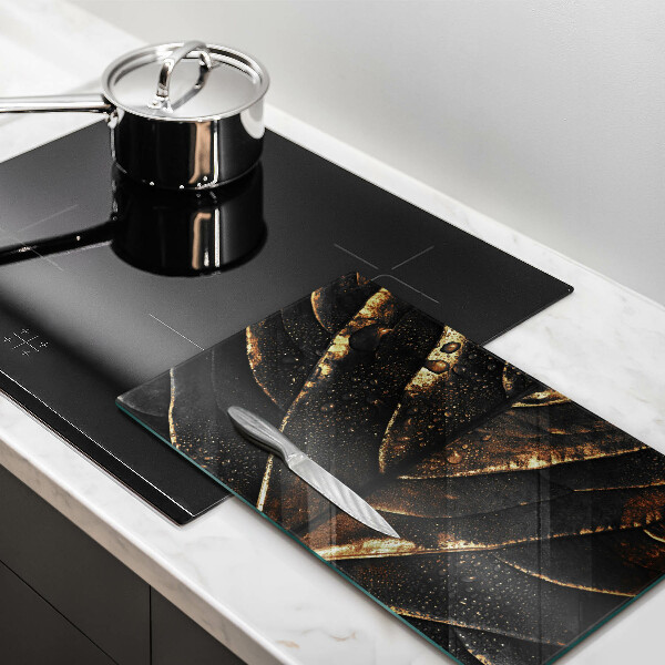 Glass worktop saver Golden leaf
