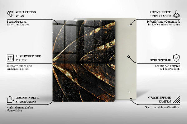 Glass worktop saver Golden leaf