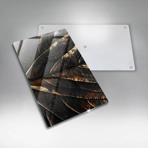 Glass worktop saver Golden leaf