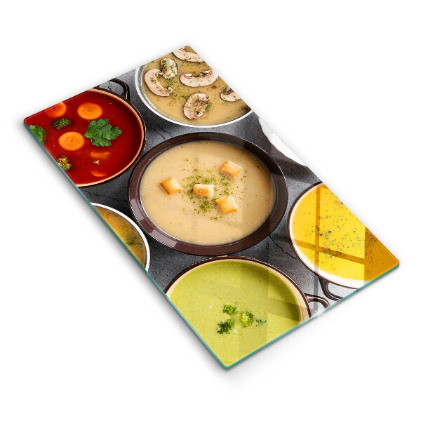 Glass worktop saver Colorful soups