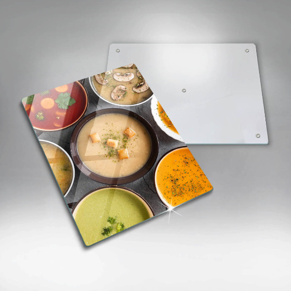 Glass worktop saver Colorful soups