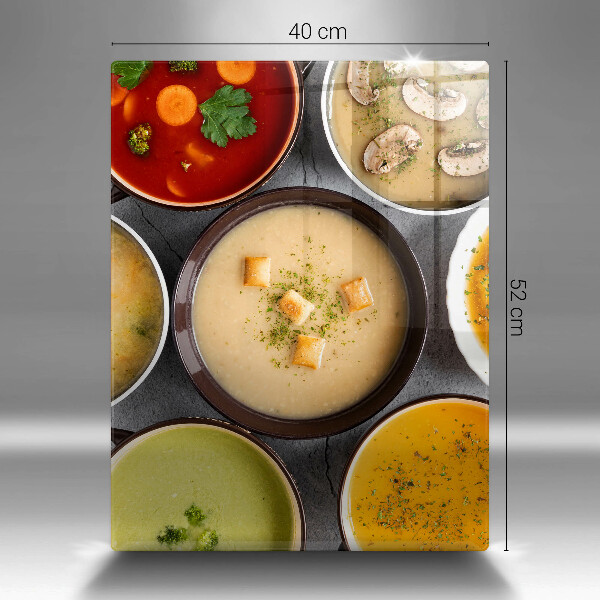 Glass worktop saver Colorful soups