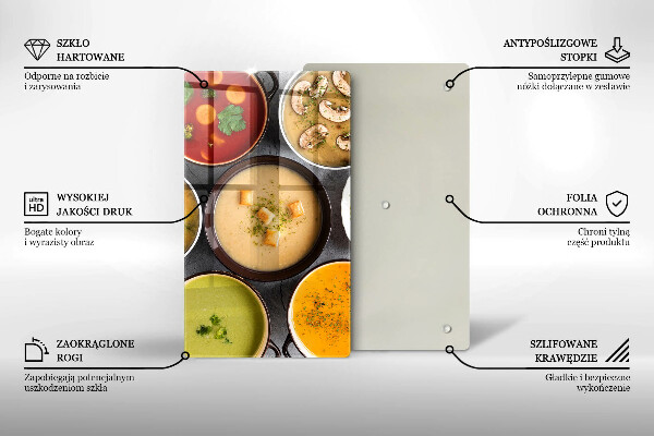 Glass worktop saver Colorful soups