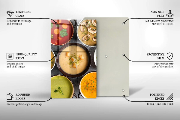 Glass worktop saver Colorful soups