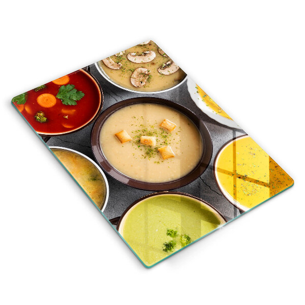 Glass worktop saver Colorful soups