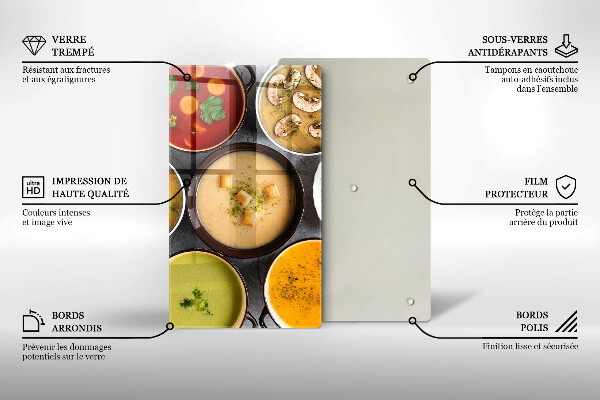 Glass worktop saver Colorful soups