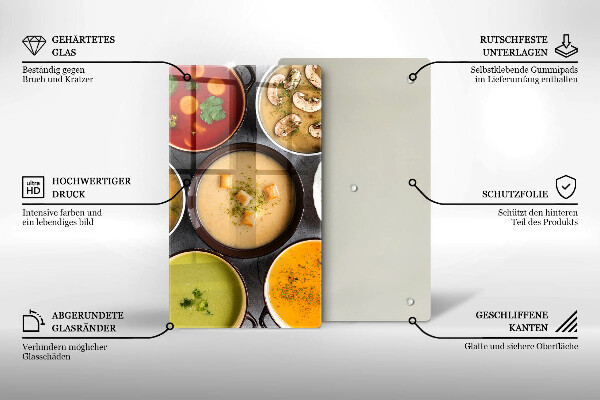 Glass worktop saver Colorful soups