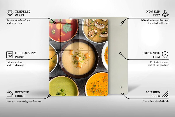 Glass worktop saver Colorful soups