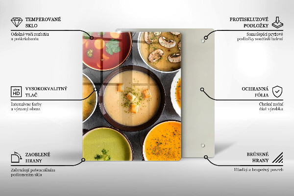 Glass worktop saver Colorful soups