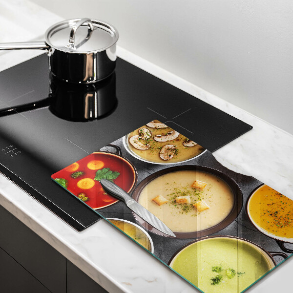 Glass worktop saver Colorful soups