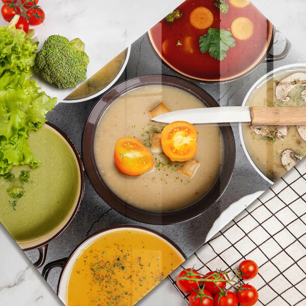 Glass worktop saver Colorful soups
