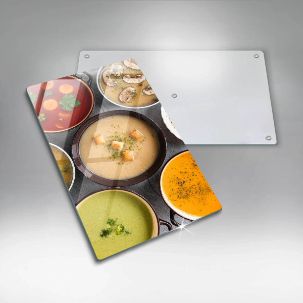 Glass worktop saver Colorful soups