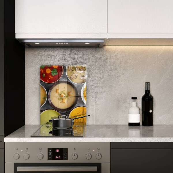 Glass worktop saver Colorful soups