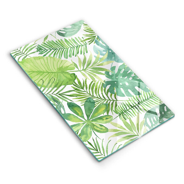 Glass worktop saver Boho watercolors leaves