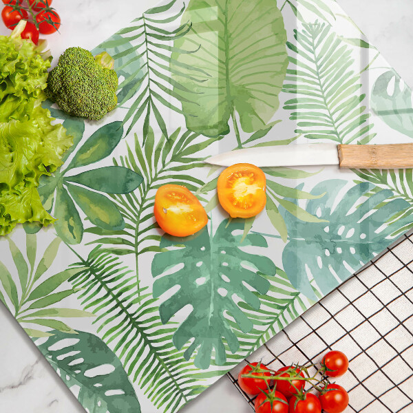 Glass worktop saver Boho watercolors leaves