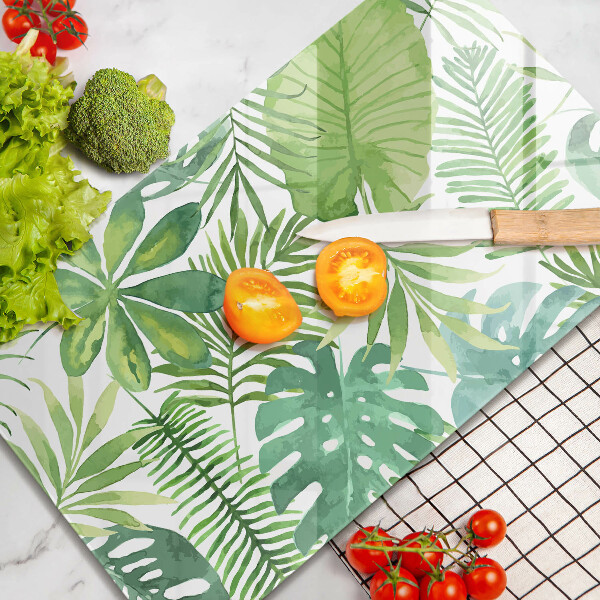 Glass worktop saver Boho watercolors leaves
