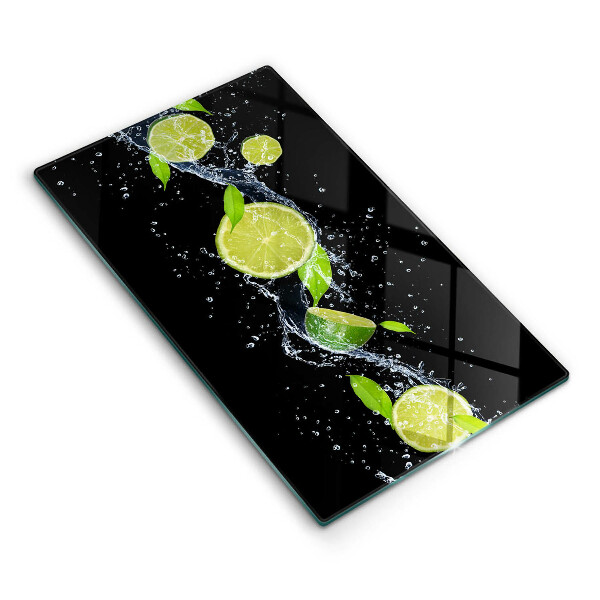 Glass worktop saver Juicy lime in water