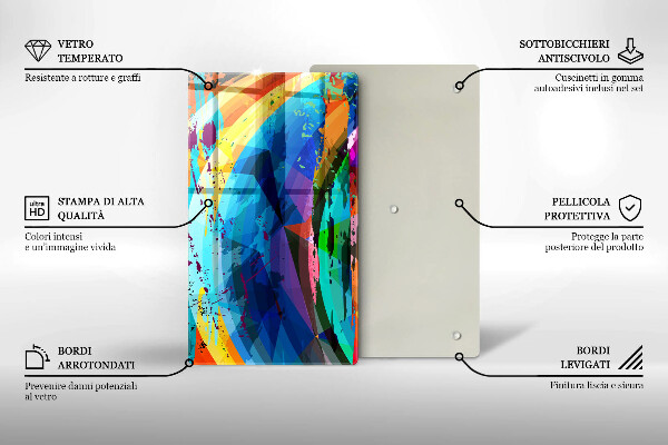 Worktop heat protector Colorful paint stains