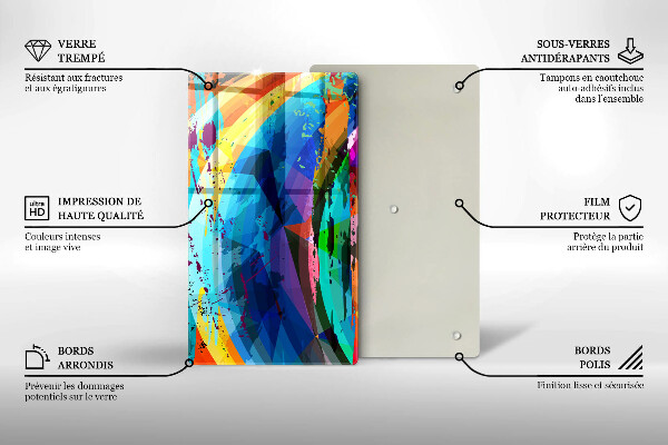 Worktop heat protector Colorful paint stains