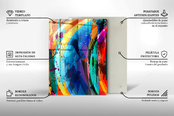Worktop heat protector Colorful paint stains