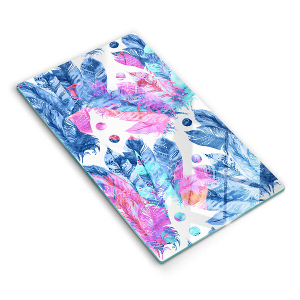 Kitchen countertop cover Illustration of boho feathers