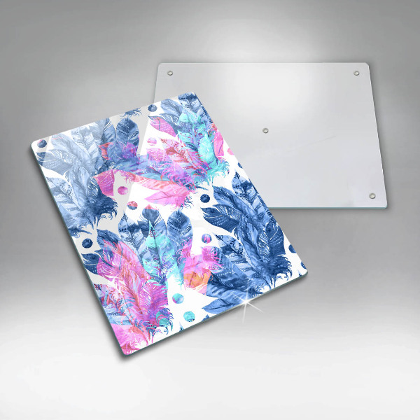 Kitchen countertop cover Illustration of boho feathers