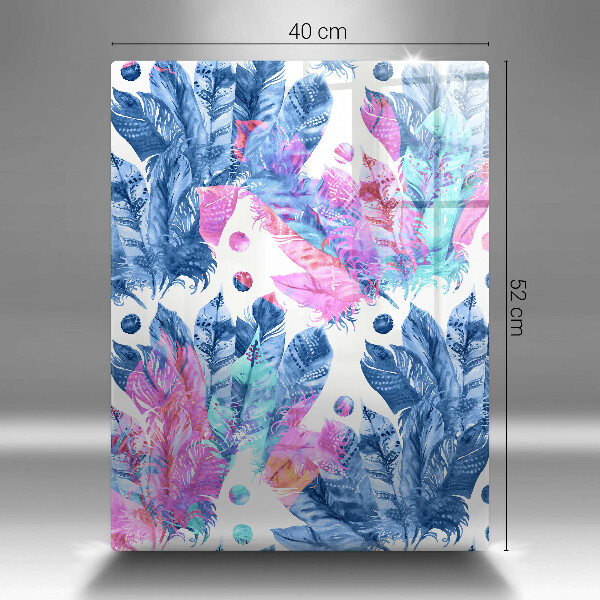 Kitchen countertop cover Illustration of boho feathers