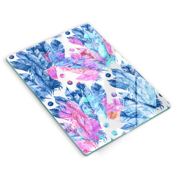 Kitchen countertop cover Illustration of boho feathers