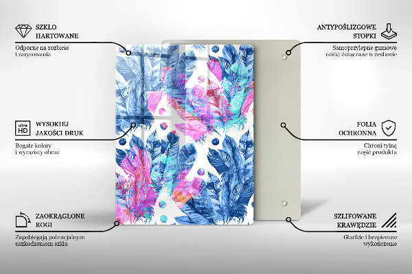 Kitchen countertop cover Illustration of boho feathers