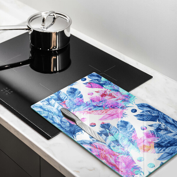 Kitchen countertop cover Illustration of boho feathers