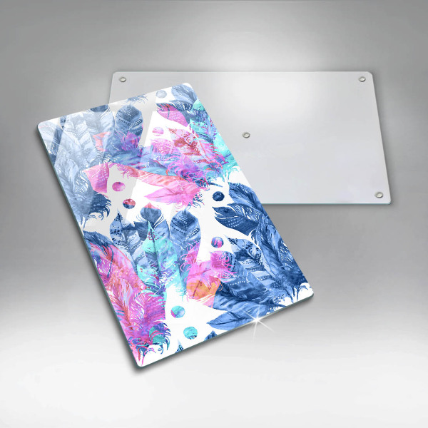 Kitchen countertop cover Illustration of boho feathers