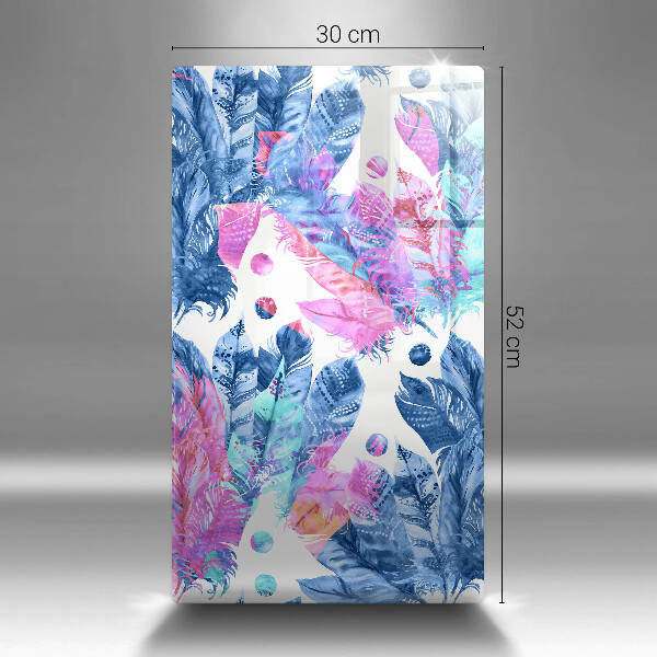 Kitchen countertop cover Illustration of boho feathers