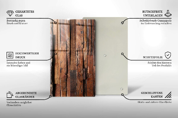 Glass worktop saver Decorative wood boards