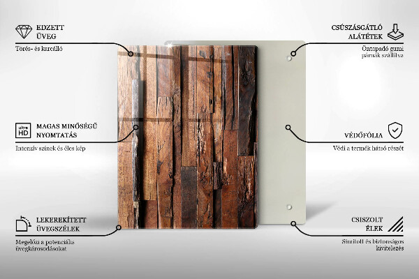 Glass worktop saver Decorative wood boards