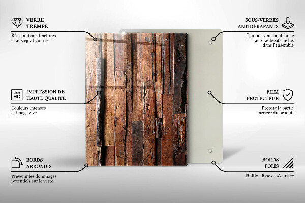 Glass worktop saver Decorative wood boards