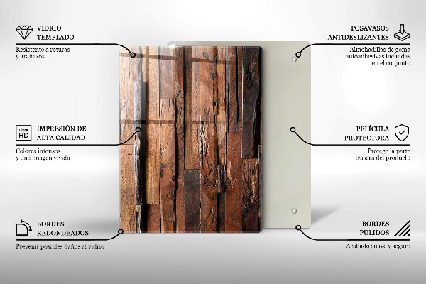 Glass worktop saver Decorative wood boards
