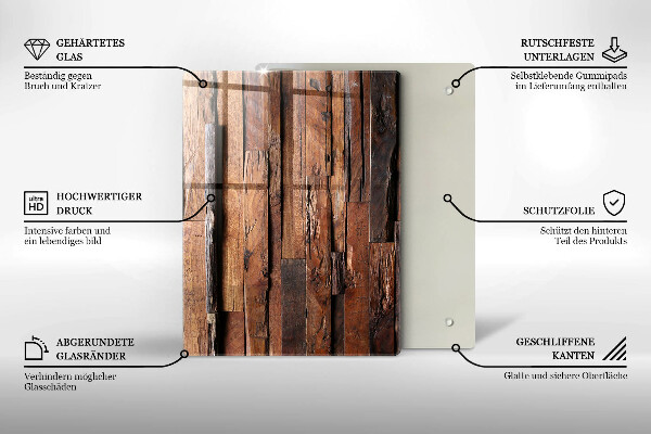 Glass worktop saver Decorative wood boards